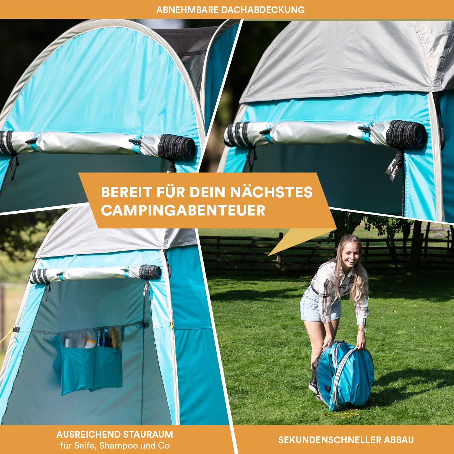 Tente De Camping Pop-up Wakeman, Cabine De Toilette/douche, 1 Personne, Noire