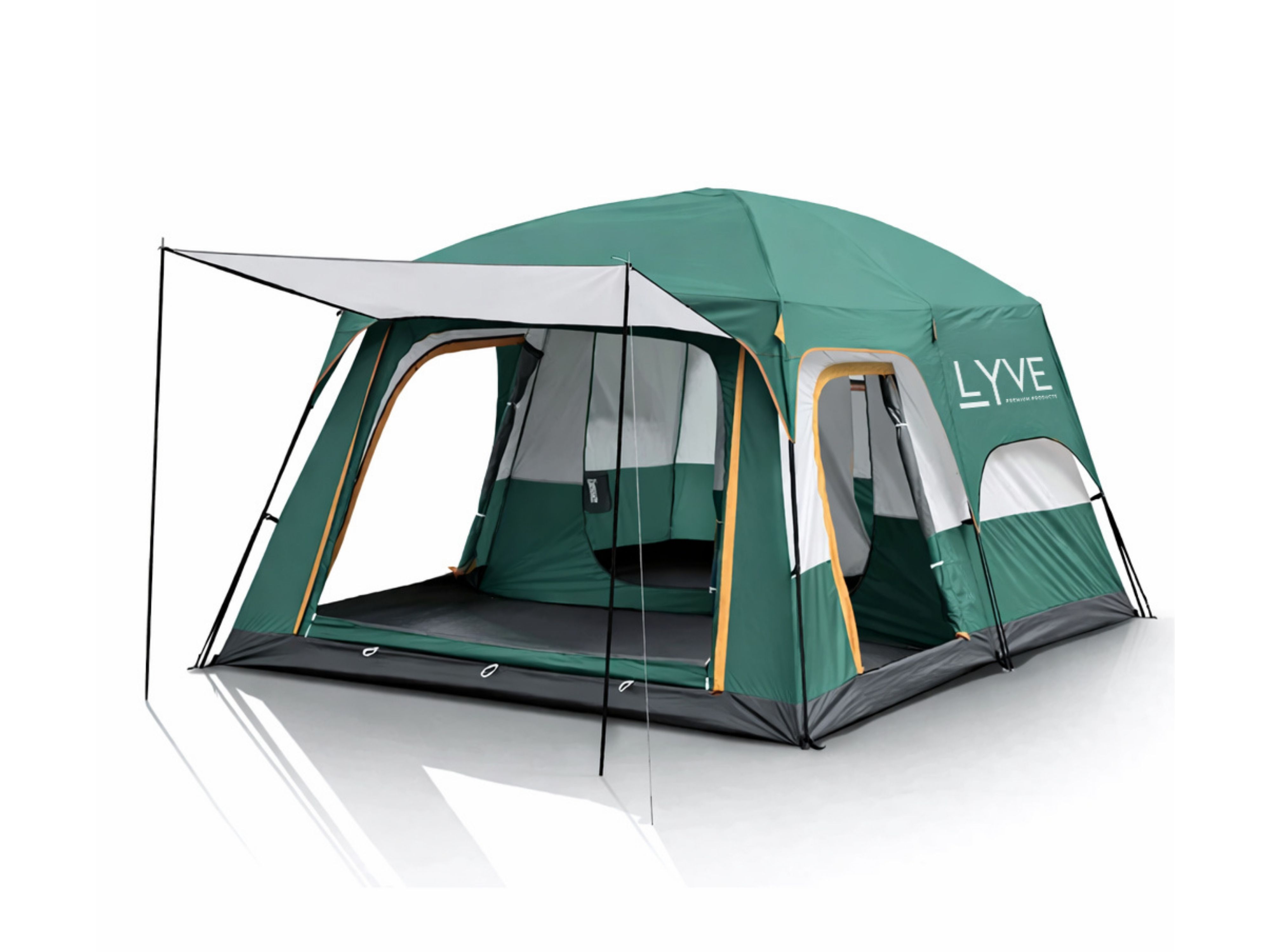 Tente Familiale OUTSUNNY – 4-5 Personnes – Verte – Fibre De Verre – 2,40 X 2,40 M