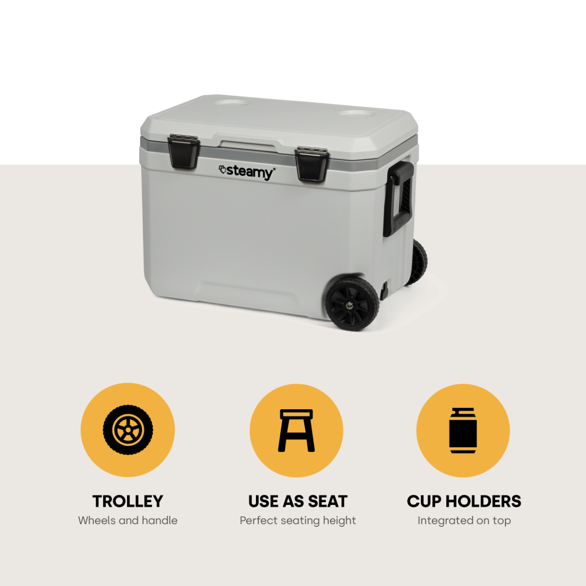 Steamy Marine Pro 155 – Glacière 155 Litres (248 Canettes), Isolation 50mm, Pour Bateaux Et Sports Nautiques