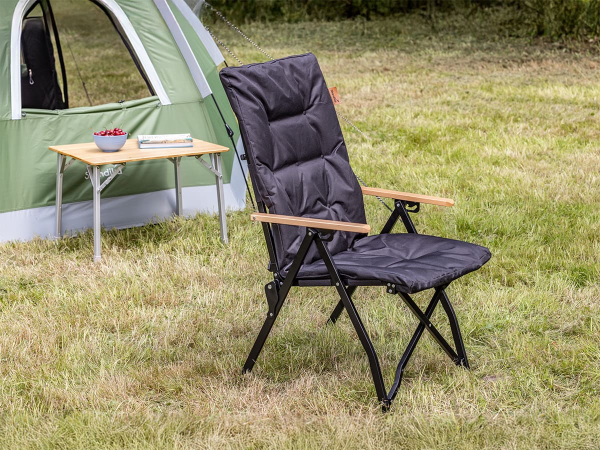 LAMA Chaise de camping légère pliante avec dossier haut et appuie-tête