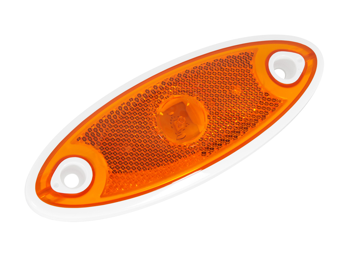 Lumière D'Encombrement LED Position Latérale Ovale Orange 12V - Homologuée E2 Pour Camping-Car & Camion